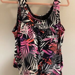 Tropical Print Sleeveless Top